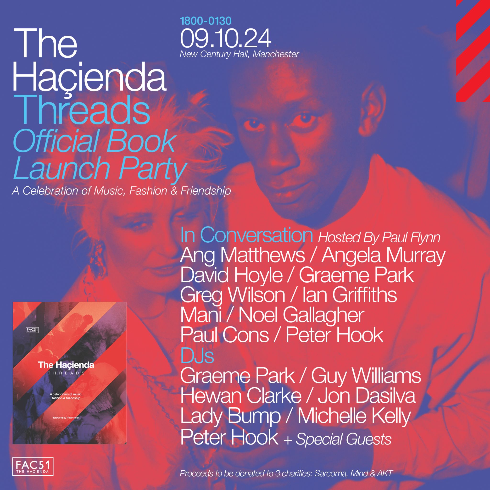 FAC51 The Haçienda presents Threads Book Launch w/ Peter Hook, Noel Gallagher, Mani, Graeme Park & Greg Wilson