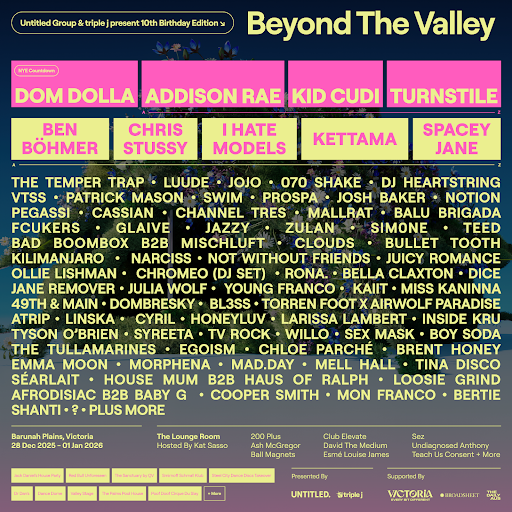 Beyond The Valley Australia Announce 10th Anniversary Lineup Featuring Dom Dolla, Addison Rae, Kid Cudi, Turnstile & More